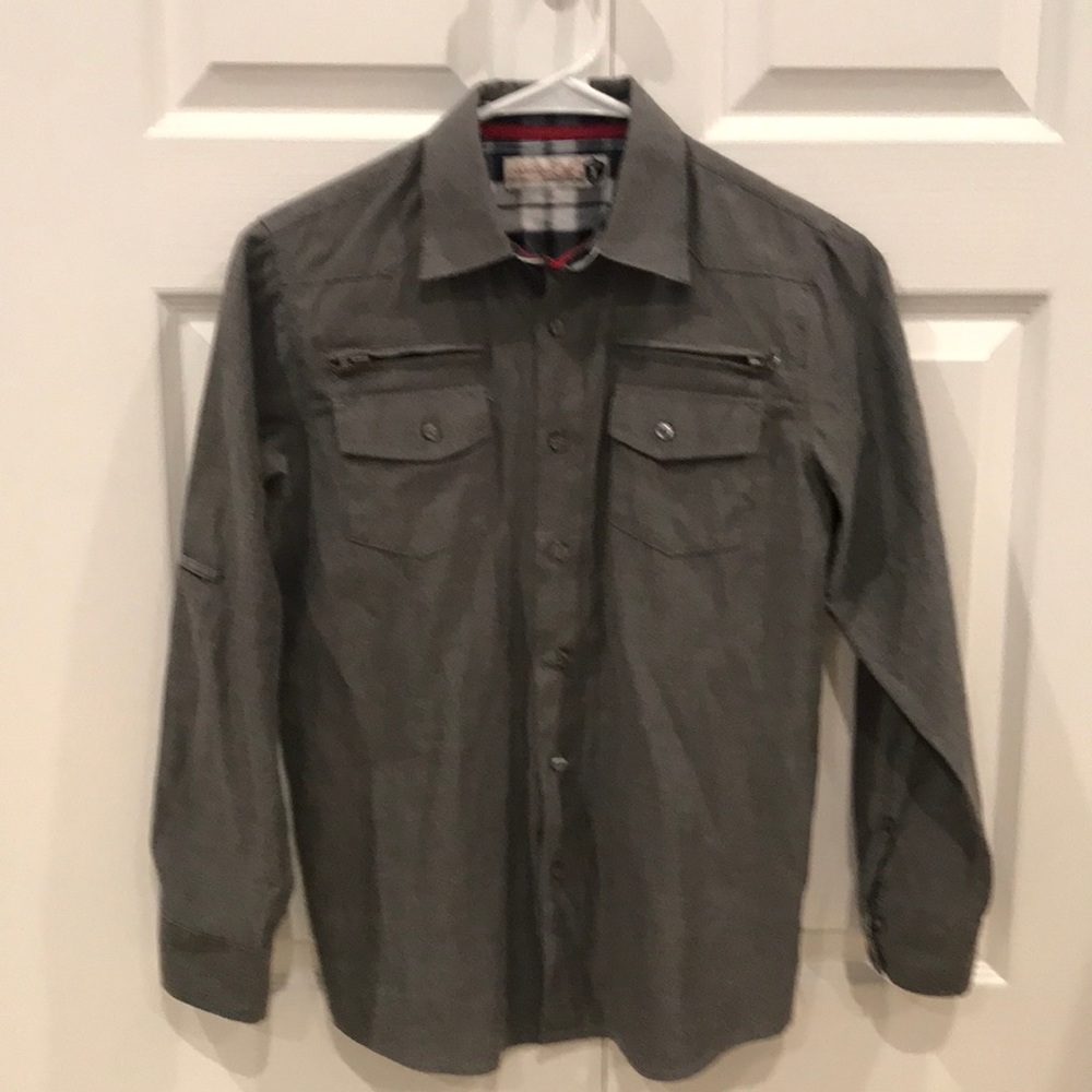 Long sleeve boys button down shirt